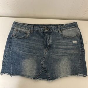 Blue Jean Skirt button Fly